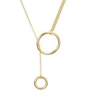 2 Circle Long Pendant Necklace
